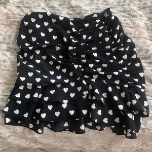 Heart mini ruffled skirt